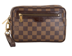 Vintage Bieux Macao Wristlet, Canvas, Damier Ebene, TH1077 (2007), DB, 3*